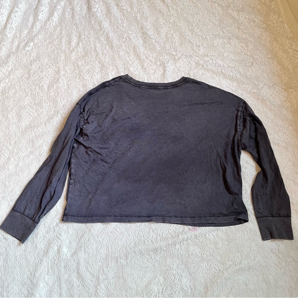 Aerie distressed Happy smiley crop long sleeve tee - Picture 8 of 9